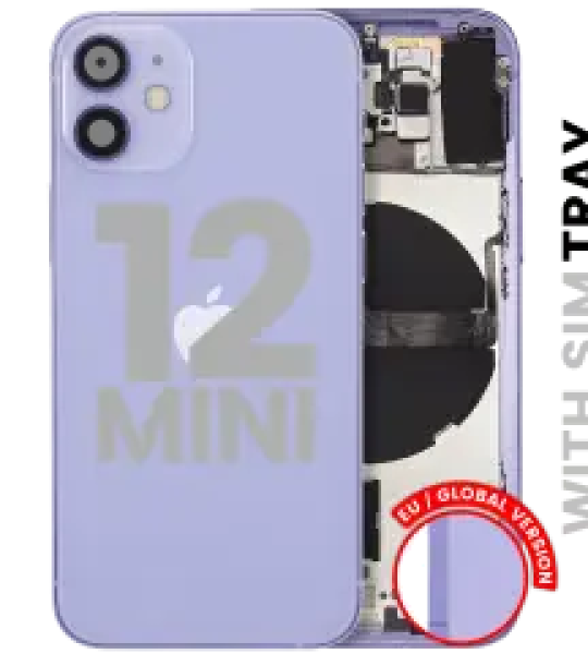 Apple iPhone 12 Mini Housing with Small Parts (No Charger Flex) - Purple Pulled B