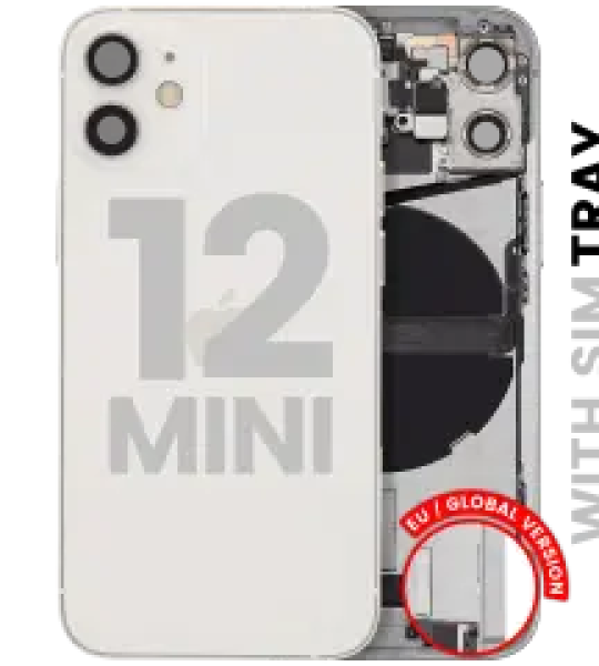 Apple iPhone 12 Mini Housing with Small Parts - White Pulled B