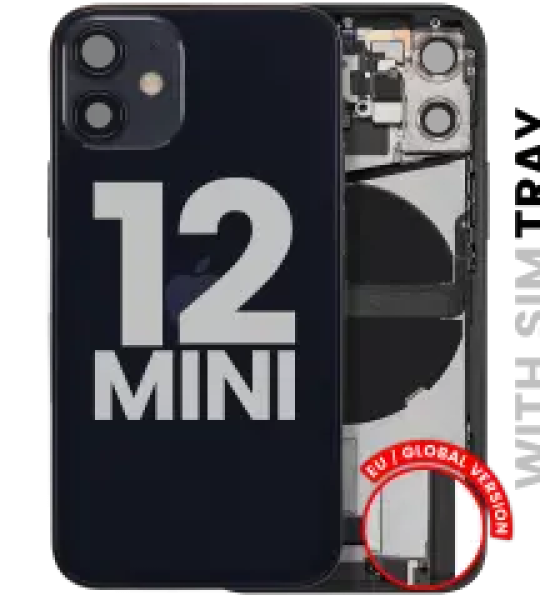 Apple iPhone 12 Mini Housing with Small Parts - Black Pulled C