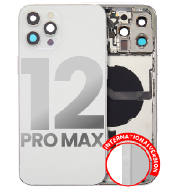 Apple iPhone 12 Pro Max Housing with Small Parts (No Charger Flex) - Silver Pulled C