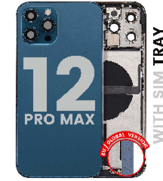 Apple iPhone 12 Pro Max Housing with Small Parts - Pacific Blue Pulled C