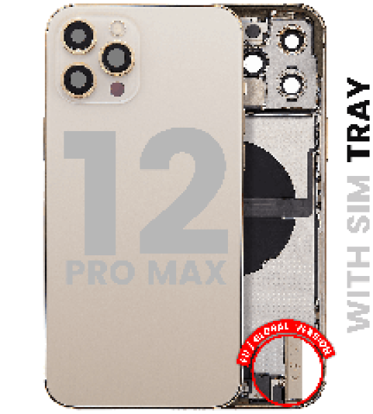 Apple iPhone 12 Pro Max Housing with Small Parts - Gold Pulled C