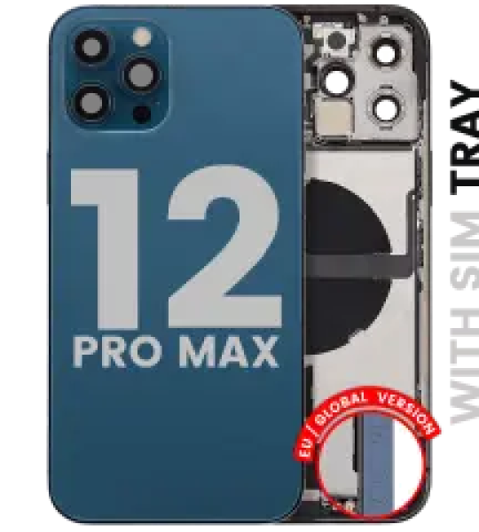 Apple iPhone 12 Pro Max Housing with Small Parts - Pacific Blue Pulled B