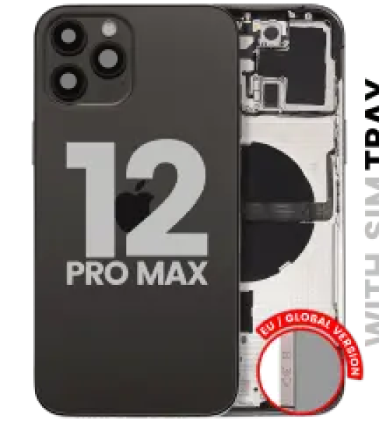 Apple iPhone 12 Pro Max Housing with Small Parts (No Charger Flex) - Graphite Pulled A