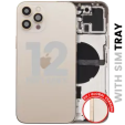 Apple iPhone 12 Pro Max Housing with Small Parts (No Charger Flex) - Gold Pulled B