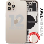 Apple iPhone 12 Pro Max Housing with Small Parts (No Charger Flex) - Gold Pulled B