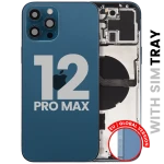 Apple iPhone 12 Pro Max Housing with Small Parts (No Charger Flex) - Pacific Blue Pulled B