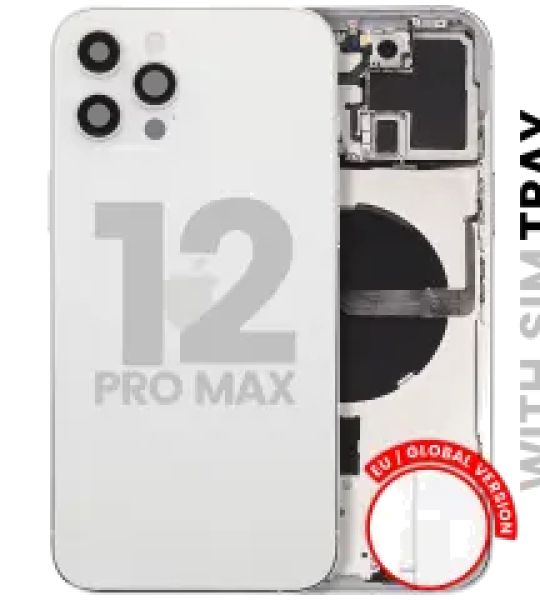 Apple iPhone 12 Pro Max Housing with Small Parts (No Charger Flex) - Silver Pulled B