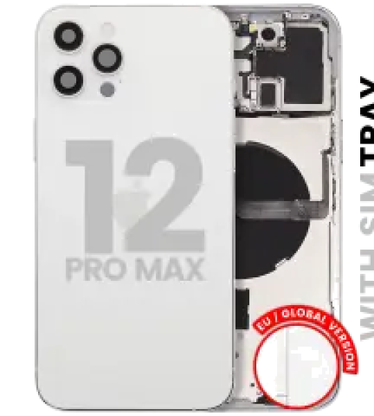 Apple iPhone 12 Pro Max Housing with Small Parts (No Charger Flex) - Silver Pulled C