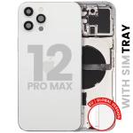 Apple iPhone 12 Pro Max Housing with Small Parts (No Charger Flex) - Silver Pulled C