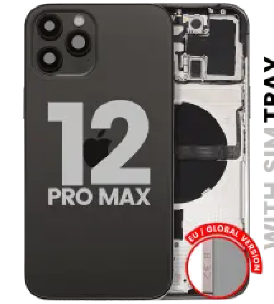 Apple iPhone 12 Pro Max Housing with Small Parts (No Charger Flex) - Graphite Pulled C