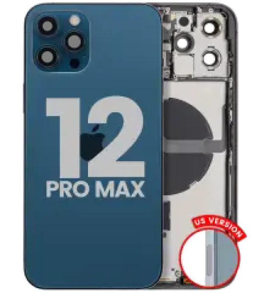 Apple iPhone 12 Pro Max Housing with Small Parts (No Charger Flex) - Pacific Blue Pulled C