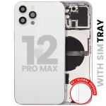 Apple iPhone 12 Pro Max Housing with Small Parts (No Charger Flex) - Silver Pulled A