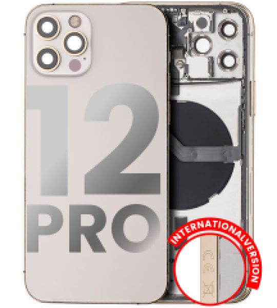 Apple iPhone 12 Pro Housing with Small Parts (No Charger Flex) - Gold Pulled B