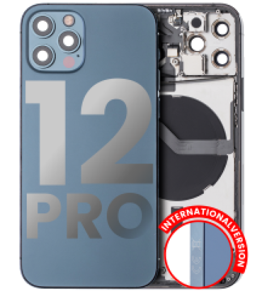 Apple iPhone 12 Pro Housing with Small Parts (No Charger Flex) - Pacific Blue Pulled C
