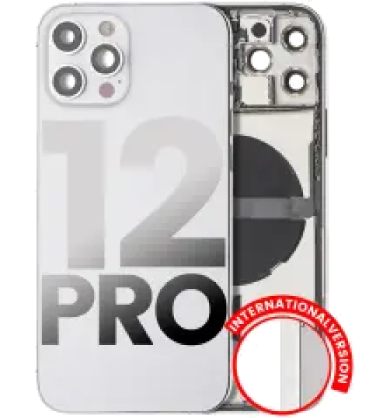 Apple iPhone 12 Pro Housing with Small Parts (No Charger Flex) - Silver Pulled C