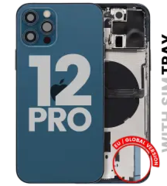 Apple iPhone 12 Pro Housing with Small Parts (No Charger Flex) - Pacific Blue Pulled B
