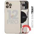 Apple iPhone 12 Pro Housing with Small Parts (No Charger Flex) - Gold Pulled B