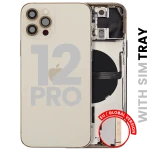 Apple iPhone 12 Pro Housing with Small Parts (No Charger Flex) - Gold Pulled B