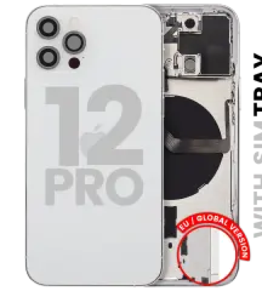 Apple iPhone 12 Pro Housing with Small Parts (No Charger Flex) - Silver Pulled C