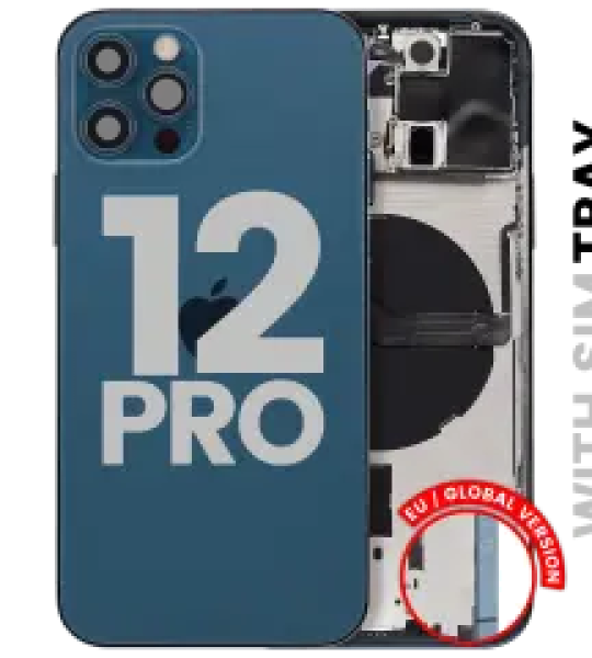 Apple iPhone 12 Pro Housing with Small Parts (No Charger Flex) - Pacific Blue Pulled C