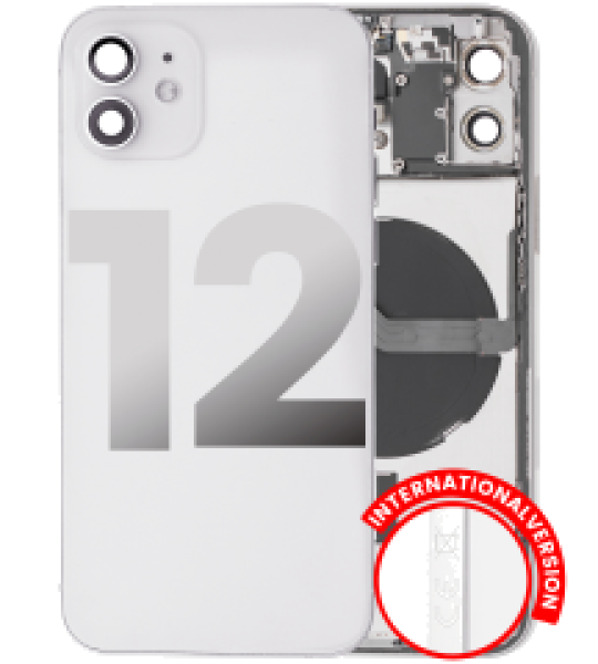 Apple iPhone 12 Housing with Small Parts (No Charger Flex) - White Pulled A