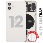 Apple iPhone 12 Housing with Small Parts (No Charger Flex) - White Pulled A