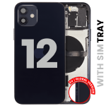 Apple iPhone 12 Housing with Small Parts (No Charger Flex) - Black Pulled C