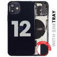 Apple iPhone 12 Housing with Small Parts (No Charger Flex) - Black Pulled C