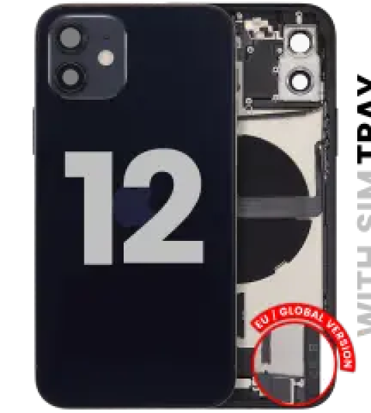 Apple iPhone 12 Housing with Small Parts - Black Pulled B