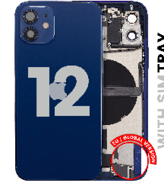Apple iPhone 12 Housing with Small Parts - Blue Pulled B