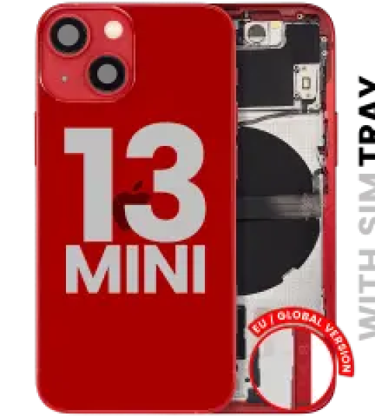 Apple iPhone 13 Mini Housing with Small Parts (No Charger Flex) - Red Pulled C