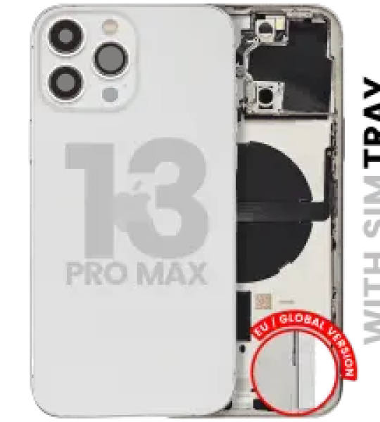 Apple iPhone 13 Pro Max Housing with Small Parts (No Charger Flex) - Silver Pulled B