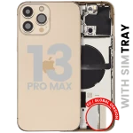 Apple iPhone 13 Pro Max Housing with Small Parts (No Charger Flex) - Gold Pulled B