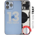 Apple iPhone 13 Pro Max Housing with Small Parts (No Charger Flex) - Sierra Blue Pulled C