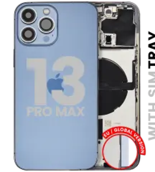 Apple iPhone 13 Pro Max Housing with Small Parts (No Charger Flex) - Sierra Blue Pulled C