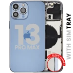 Apple iPhone 13 Pro Max Housing with Small Parts (No Charger Flex) - Sierra Blue Pulled C