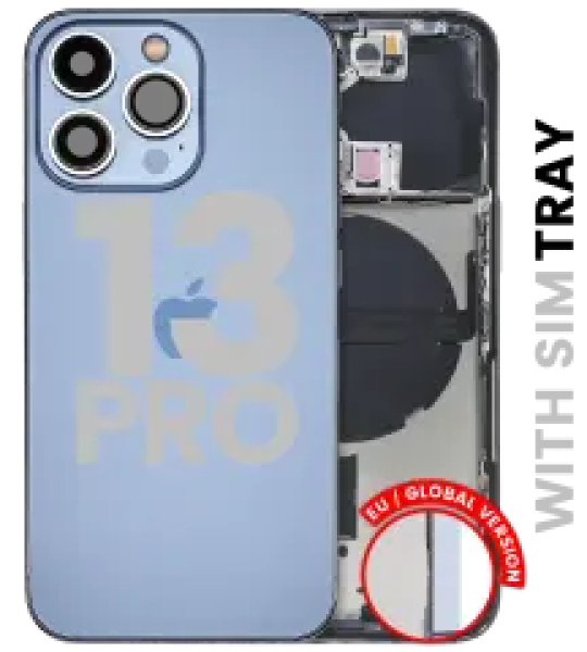 Apple iPhone 13 Pro Housing with Small Parts (No Charger Flex) - Sierra Blue Pulled B