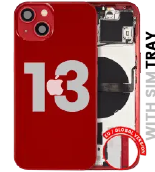 Apple iPhone 13 Housing with Small Parts (No Charger Flex) - Red Pulled B