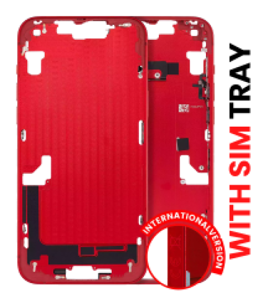 Apple iPhone 14 Plus Middle Frame with Small Parts (No Charger Flex) - Red AM Plus