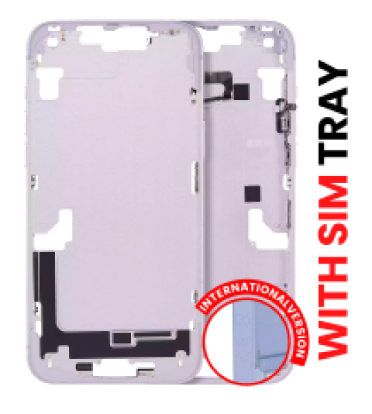 Apple iPhone 14 Plus Middle Frame with Small Parts (No Charger Flex) - Purple AM Plus