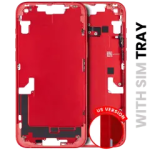 Apple iPhone 14 Plus Middle Frame with Small Parts (No Charger Flex) - Red Pulled A