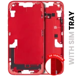 Apple iPhone 14 Plus Middle Frame with Small Parts (No Charger Flex) - Red Pulled A