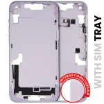 Apple iPhone 14 Plus Middle Frame with Small Parts (No Charger Flex) - Purple Pulled A