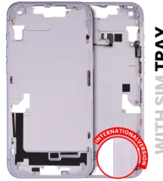 Apple iPhone 14 Plus Middle Frame with Small Parts (No Charger Flex) - Purple Pulled A