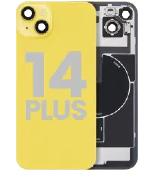 Apple iPhone 14 Plus Back Cover with Magnet Bazel incl NFC and Flash Flex - Yellow Pulled C