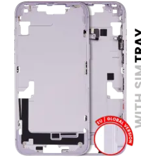 Apple iPhone 14 Plus Middle Frame with Small Parts (No Charger Flex) - Purple Pulled B
