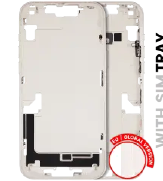 Apple iPhone 14 Plus Middle Frame with Small Parts (No Charger Flex) - Starlight Pulled B