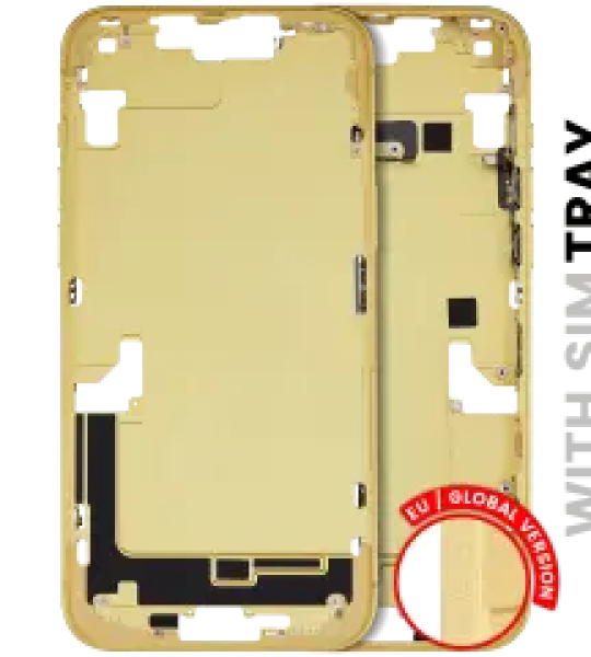 Apple iPhone 14 Plus Middle Frame with Small Parts (No Charger Flex) - Yellow Pulled B