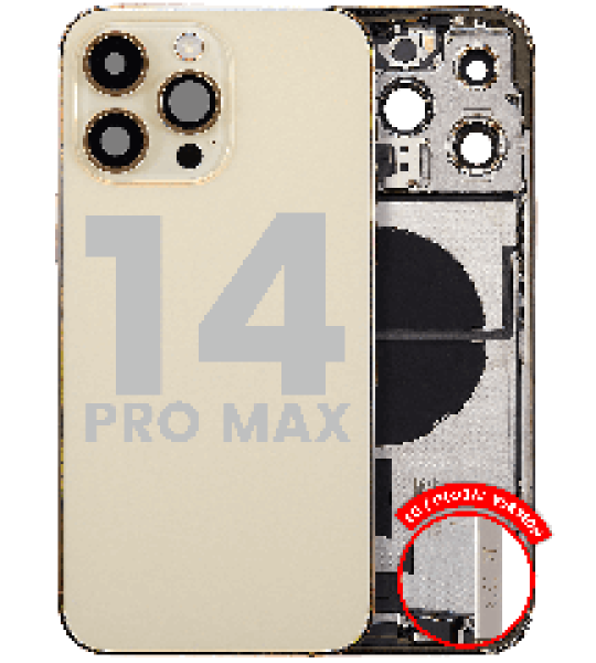 Apple iPhone 14 Pro Max Housing with Small Parts - Gold Pulled C